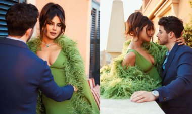 লাল ঠোঁটে লাস্যময়ী প্রিয়াঙ্কা চোপড়ার সৌন্দর্যে মুগ্ধ নিক