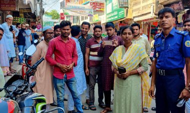 বোরহানউদ্দিনে অবৈধ পার্কিংয়ের বিরুদ্ধে ভ্রাম্যমাণ আদালতের অভিযান