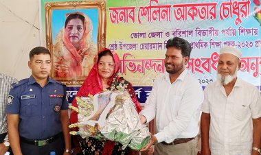 মনপুরায় উপজেলা পরিষদ চেয়ারম্যানকে সংবর্ধনা