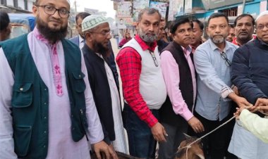 বেগম খালেদা জিয়ার রোগমুক্তি কামনায় লালমোহনে কওমি মাদ্রাসায় খাসি ছাগল দান