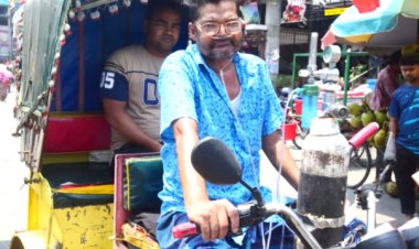 জীবিকার তাগিদে অক্সিজেনের পাইপ নাকে নিয়েও রিকশা চালান তিনি