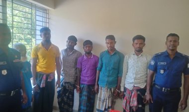 চরফ্যাশনে ইলিশ ধরায় ৬ জেলে আটক