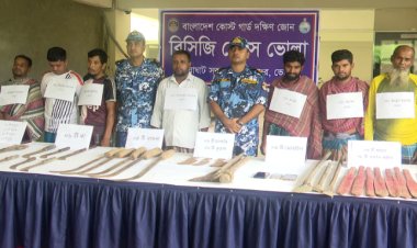 ভোলায় বিপুল পরিমাণ অস্ত্রসহ ৭ সন্ত্রাসী আটক